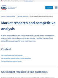 Market Research &amp; Competitive Analysis Guide from the SBA