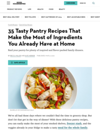 Good Housekeeping | Pantry Recipes to Make the Most of What You Have at Home