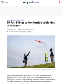 Verywell Family | 50 Fun Things to Do Outside With Kids as a Family