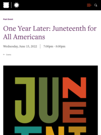 One Year Later: Juneteenth for All Americans