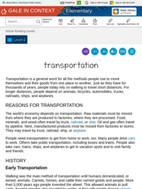 &quot;Transportation&quot; —Elementary In Context