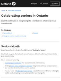 Celebrating Seniors in Ontario | Government of Ontario