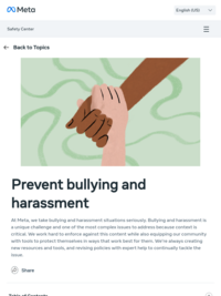 Facebook Bullying Prevention Center