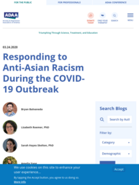 Responding to Racism During the COVID-19 Outbreak | Anxiety and Depression Association of America, ADAA
