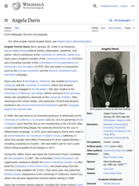 Angela Davis on Wikipedia