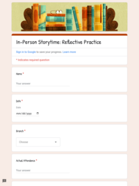 Staff Resource: In-Person Storytime Reflective Practice Prompt