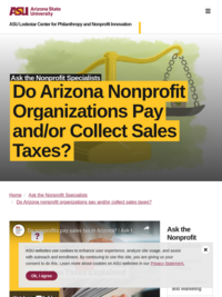Do Arizona Nonprofit Organizations Pay and/or Collect Sales Taxes?