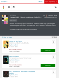 Engage 2020 Ebooks on Women in Politics | Charlotte Mecklenburg Library | BiblioCommons