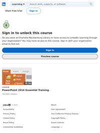 Learning PowerPoint-2016 (You will need CMLibrary card to access Linkedin.com)