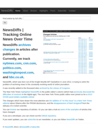 NewsDiffs | Tracking Online News Articles Over Time