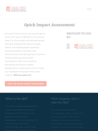 Quick Impact Assessment: Measure Your Local Impact