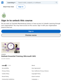 Microsoft Outlook Essential Training  ( You will need a CMLibrary Card to access LinkedIn Learning)