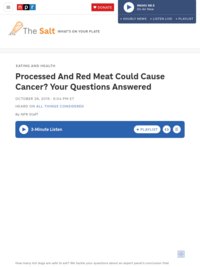 Eating Meat: NPR
