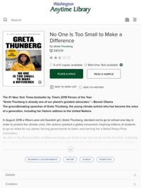 No One Is Too Small to Make a Difference - Washington Anytime Library - ebook
