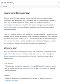 Mozilla Developer Network: Learn Web Development