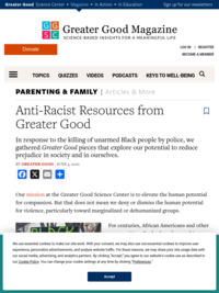 Greater Good - Anti-racist Resources