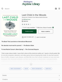 Last Child in the Woods - Washington Anytime Library - ebook