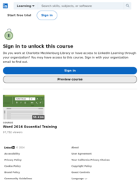 Microsoft Word-2016 Essential Training (You will need a CMLibrary Card to access Linkedin.com)