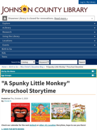 A Spunky Little Monkey Preschool Storytime