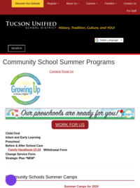 TUSD's Community School Summer Programs