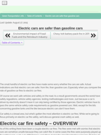 Cars: Green transportation: Electric cars are safer than gasoline cars