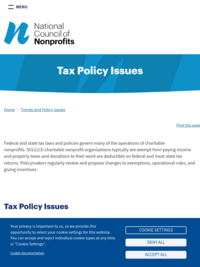 Tax Policy Issues | National Council of Nonprofits
