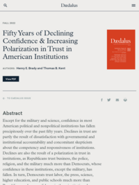 Fifty Years of Declining Confidence &amp; Increasing Polarization in Trust in American Institutions