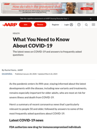 AARP Coronavirus Facts