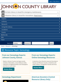 | Johnson County Library: Genealogy Databases