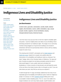 Indigenous Lives and Disability Justice