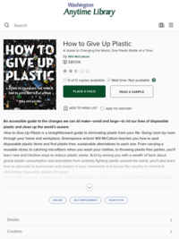How to Give Up Plastic - Washington Anytime Library - ebook