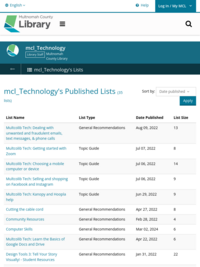 Class resource lists created for technology training