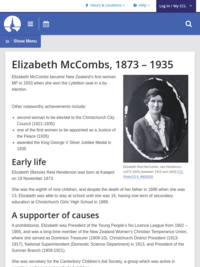 Elizabeth McCombs, 1873 – 1935