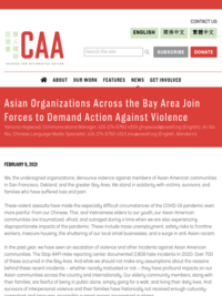 Asian Organizations Across the Bay Area Join Forces to Demand Action Against Violence