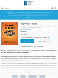 Highway of Tears - Hamilton Public Library - Overdrive