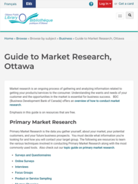 Guide to Market Research, Ottawa | Ottawa Public Library