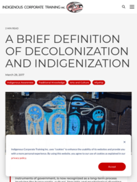 A Brief Definition of Decolonization and Indigenization