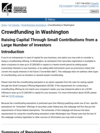 Crowdfunding in Washington