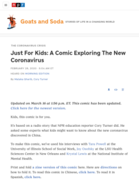 NPR's Just For Kids: A Comic Exploring The New Coronavirus