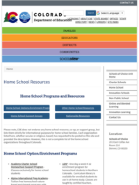Home School Resources | CDE