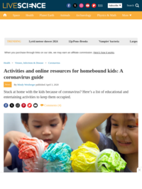 Activities and online resources for homebound kids: A coronavirus guide