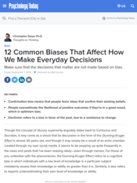 12 Common Biases That Affect How We Make Everyday Decisions | Psychology Today