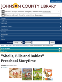 Shells, Bills and Babies Preschool Storytime