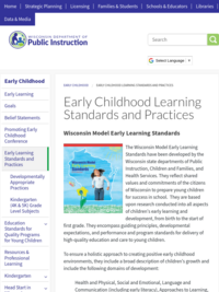 Wisconsin Model Early Learning Standards