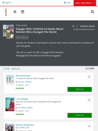 Engage 2020: Children's Ebooks About Women Who Changed The World | Charlotte Mecklenburg Library | BiblioCommons