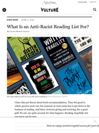 What Is an Anti-Racist Reading List For? By Lauren Michele Jackson JUNE 4, 2020