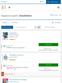 Search | Deschutes Public Library  Books about Ernest Shackleton