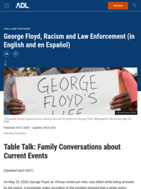 ADL's Table Talk: George Floyd, Racism and Law Enforcement (in English and en Español)