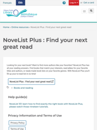 NoveList Plus: Find your next great read