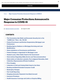 National Consumer Law Center: running list of COVID-19 US Consumer Protections